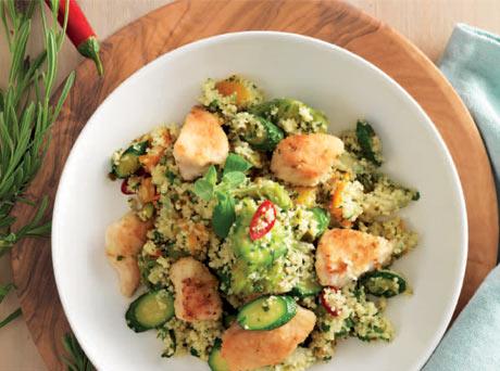 Cous cous di Pistacchi, Zucchine e Pollo